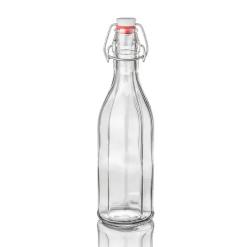 Glacial Costolata Glass Bottle With Swing Top Lid 500ml - pack size 12