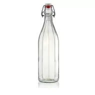 Glacial Costolata Glass Bottle With Swing Top Lid 1000ml - pack size 6