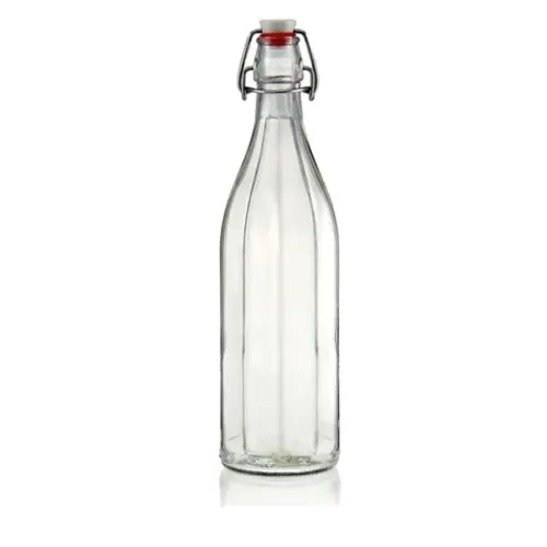 Glacial Costolata Glass Bottle With Swing Top Lid 1000ml - pack size 6