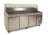 KINGFISHER PZ2600 Granite top refrigerated prep counter with toppings rail