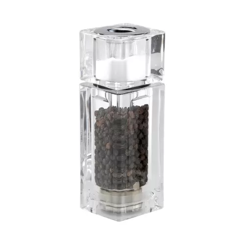 Cole & Mason Clear Acrylic Cube Combi Salt & Pepper 13.5cm - pack size 4