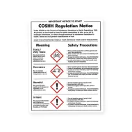 Mileta Safety Sign COSHH Regulations Notice - pack size 1