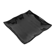 Wavy Platter Black Melamine Square 25x25x3cm - pack size 1