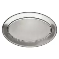 Meat Flat Stainless Steel Oval 18 x 25cm - pack size 1