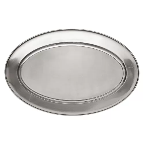 Meat Flat Stainless Steel Oval 29 x 46cm - pack size 1