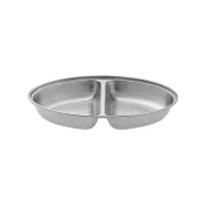 Serving Dish Two Comp Stainless Steel Oval 20x14x4cm - pack size 1