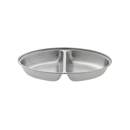 Serving Dish Two Comp Stainless Steel Oval 20x14x4cm - pack size 1