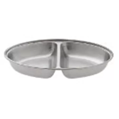 Serving Dish Two Comp Stainless Steel Oval 25x18x5cm - pack size 1