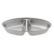 Serving Dish Two Comp Stainless Steel Oval 30x20x5cm - pack size 1