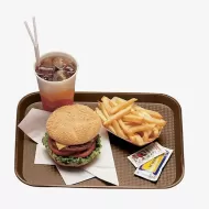 Cambro Fast Food Plastic Brown Rectangular Tray 34.5x26.5cm - pack size 1