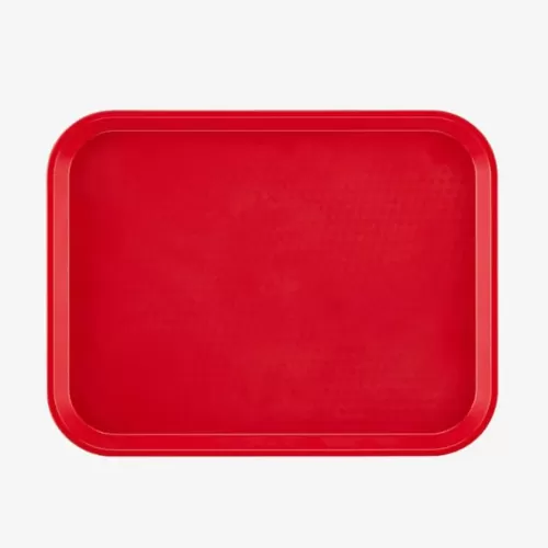 Cambro Fast Food Plastic Red Rectangular Tray 34.5x26.5cm - pack size 1
