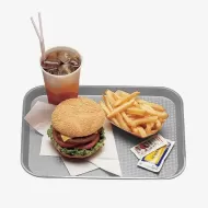 Cambro Fast Food Plastic Grey Rectangular Tray 34.5x26.5cm - pack size 1