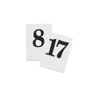Mileta Banquet Plastic Flat Table Numbers With Black On White Text - 1 To 20 - pack size 1
