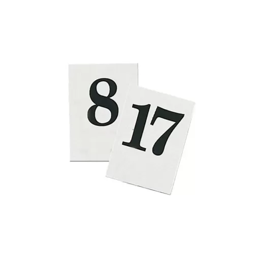 Mileta Banquet Plastic Flat Table Numbers With Black On White Text - 1 To 20 - pack size 1