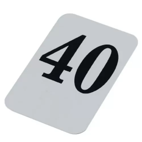 Mileta Banquet Plastic Flat Table Numbers With Black On White Text - 21 To 40 - pack size 1