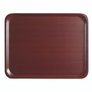 Cambro Mykonos Laminated Mahogany Rectangular Non-Slip Tray 46x36cm - pack size 1