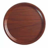 Cambro Mykonos Laminated Walnut Round Non-Slip Tray 32cm - pack size 1