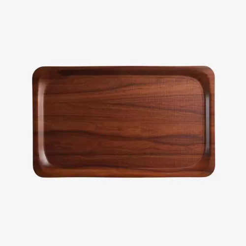 Cambro Mykonos Laminated Walnut Rectangular Non-Slip Tray 46x36cm - pack size 1