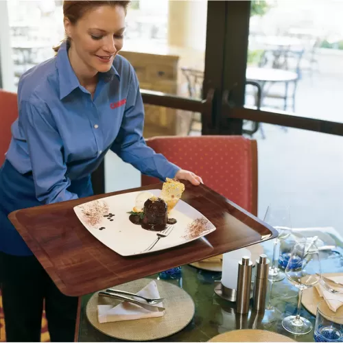 Cambro Capri Laminated Walnut Rectangular Tray 61x43cm - pack size 1