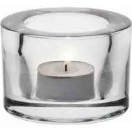 Heavy Base Tealight Holder Clear Glass 8cm - pack size 1