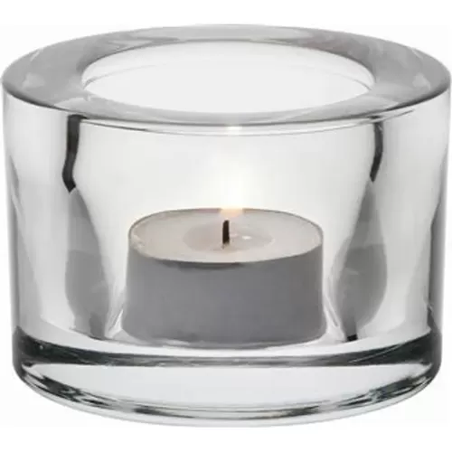 Heavy Base Tealight Holder Clear Glass 8cm - pack size 1