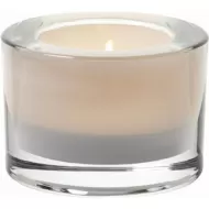Heavy Base Tealight Holder White Glass 8cm - pack size 12