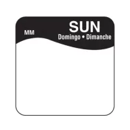 DayMark Label Sunday Removable Square 25mm - pack size 1