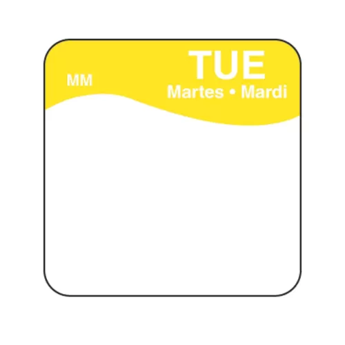 DayMark Label Tuesday Removable Square 25mm - pack size 1