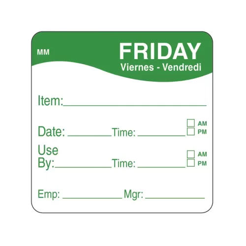 DayMark Label Friday Removable Square 51mm - pack size 1