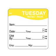 DayMark Label Tuesday Removable Square 51mm - pack size 1
