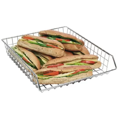 Display Basket Chrome Oblong 40 x 33 x 8cm - pack size 1
