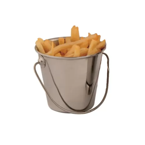 Mini Bucket Display Pot Stainless Steel 9cm diax9cm tall - pack size 1