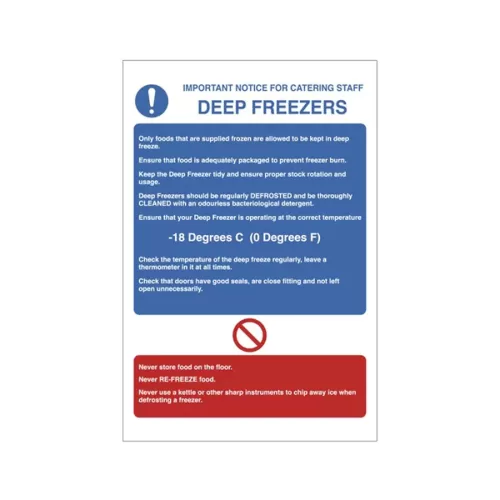 Mileta Safety Sign Deep Freezer Sign - pack size 1