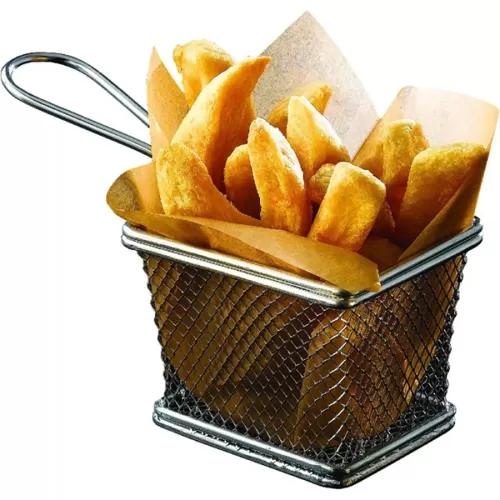 Stainless Steel Serving Fry Basket Rectangular - pack size 1