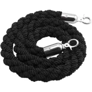 GenWare Barrier Rope Black with Chrome Fittings 1.5m - pack size 1