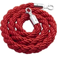 GenWare Barrier Rope Red with Chrome Fittings 1.5m - pack size 5
