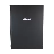 Carrick A4 Buckram Menu 4 card Black 32x24cm - pack size 1