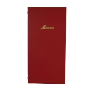 Carrick 2/3rd A4 Buckram Menu 4 card Red 31.5x15.5cm - pack size 1