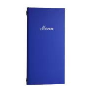 Carrick 2/3rd A4 Buckram Menu 4 card Blue 31.5x15.5cm - pack size 1