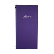 Carrick 2/3rd A4 Buckram Menu 4 card Purple 31.5x15.5cm - pack size 1