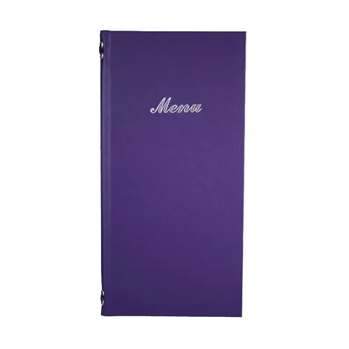 Carrick 2/3rd A4 Buckram Menu 4 card Purple 31.5x15.5cm - pack size 1