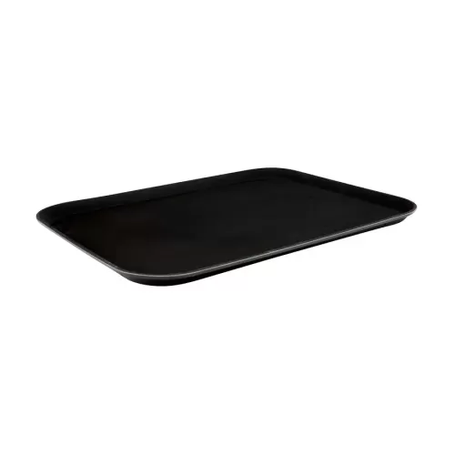 Beaumont Rectangular Black Polypropylene Non Slip Tray 51.5x38.5cm - pack size 1