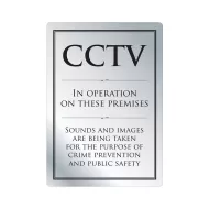 Mileta Silver Aluminium Rectangle Sign - CCTV In Operation Sounds & Images 21 x 29.7cm - pack size 1