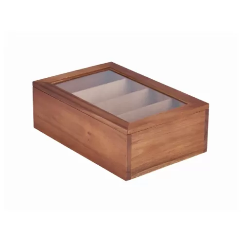 Acacia Wood Tea Box - pack size 1