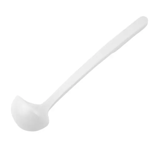 White Melamine Solid Ladle 21.7cm 0.6oz - pack size 1