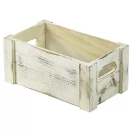 Wooden Crate White Wash Finish 27x16x12cm - pack size 1