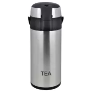 Chefmaster Stainless Steel Airpot - Pump Type - 3 Litre - Inscribed TEA - pack size 1