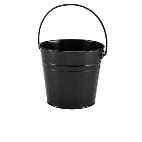 Genware Stainless Steel Round Black Serving Bucket 16cm - pack size 1
