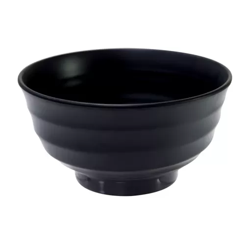 Mirage Fusion Melamine Black Round Deep Bowl 18x10cm 1.35 Litre 45oz - pack size 6