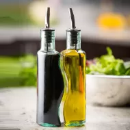 Gemelli' set, glass bottle with Stainless Steel pourer - pack size 1